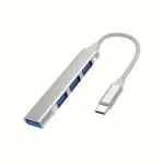 Hub adapteris skirstytuvas kompiuteriui ne&scaron;iojamam telefonui Usb Type C / 4 x Usb sidabrinis