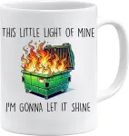Rubbish Bin Fire juokingas puodelis sarkasti&scaron;ka dovana biurui pok&scaron;to dovana vyrams moterims This Little Light of Mine I'm Gonna Let It Shine kavos puodelis darbui ir namams