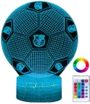 Gotie Naktinė stalinis &scaron;viestuvas vaikams Fc Barcelona kamuolys Herb 16 Led 3d + pultelis