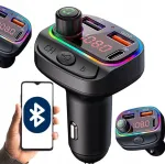 Automagnetola Fm siųstuvas Bluetooth 5.0, Qc 3.0, 20w Pd, Rgb, Mp3