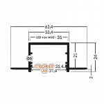 3m LED juostos profilio VARIO30-05, neanoduotas aliuminis