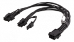 Vidinis PCIe maitinimo kabelis, 6 kontaktų iki 2x 8 kontaktų, 0,3 m, juodas DELTACO / SSI-63
