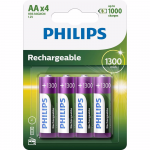 Philips įkraunama baterija R6B4A130/10, Įkraunama baterija, Nikelio-metalo hidrido (NiMH), 1,2 V, 1300 mAh, 2 metai, 78 g