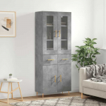 Komoda, betono pilkos spalvos, 69,5x34x180cm, apdirbta mediena