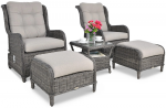 Lauko baldų komplektas SIENNA DUO PREMIUM, Dark Pilkas