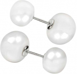 Jwl Luxury Pearls Sidabriniai auskarai su tikrais baltais perlais JL0255