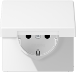 Ki&scaron;tukinis lizdas su įžeminimu ir dangteliu SCHUKO&reg; LS 1520 BFKL, matinis lakuotas, baltas