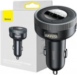 FM Siųstuvo automobilinis įkroviklis Baseus Enjoy CCLH-01 3.4A 2x USB-A JACK 3.5MM BT 5.0