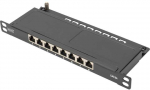 DIGITUS Cat.6A Slim Patch Panel, gesch.,8-Port, 0,5 HE, 10