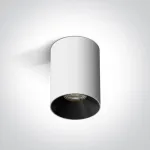 Lubinis &scaron;viestuvas 7W LED cilindro formos pavir&scaron;inis &scaron;viestuvas, baltos/juodos sp., 3000K, dimeriuojamas, 12107R/W/W
