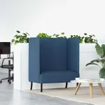 Auk&scaron;tos nugaros sofa 101cm Mėlyna audinys