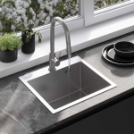 Plieninė virtuvinė plautuvė Rea Leo 50, Brushed Nickel