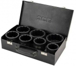 JCB Smūginių galvučių rinkinys 1 colio, 7 dalių (12 kampų) (46&ndash;75 mm)