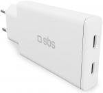 Įkroviklis SBS GaN 67W 2xUSB-C, itin plonas