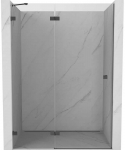 Du&scaron;o durys Mexen Lunar, kairinės, 140 cm, transparent/brushed gun pilka