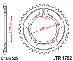 Jt Sprockets Galinė žvaigždė JTR1792