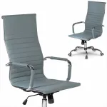 Pilka biuro kėdė, modernaus dizaino, ergonomi&scaron;ka pasukama kėdė, reguliuojamo auk&scaron;čio, patogus sėdėjimas