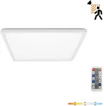 12W LED lubinis &scaron;viestuvas NIVERA SQUARE, baltas, 3000/4000/6000K, su judesio davikliu, IP54