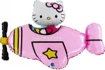 Hello Kitty lėktuvas rožinis folijos balionas 76 cm