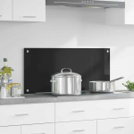 Virtuvės atbraila Juoda 90 x 40 cm grūdintas stiklas