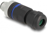 Delock M12 Steckverbinder A-kodiert 4 Pin Stecker zur Montage mit Schraubanschluss