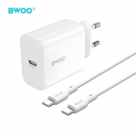 Telforceone BWOO wall charger CDA233 PD 20W 1x USB-C with USB-C - USB-C cable baltas