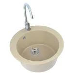 Virtuvės kriauklė su mai&scaron;ytuvu Alveus Victoria 9811055SEN, granito spalvos, 50,5 cm x 50,5 cm x 20,6 cm, smėlio spalvos
