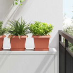 Augalų vazonai 6 pcs Raudona plyta 23 x 23 x 17,5 cm Plastmasė