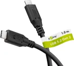 Goobay USB-C laidas USB 3.2 60 W 10 Gbit/s Power Delivery 1 m - - ki&scaron;tukas> (74205)