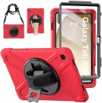 Plan&scaron;etinio kompiuterio dėklas Strado-Tech Shockproof skirtas Samsung Galaxy Tab A9 Plus 11 2023 X210 X215 X216 raudonas