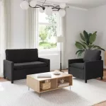 Sofa Sofos komplektas 2 vnt. Juoda Aksomas