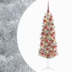 Dirbtinė siaura kalėdinė eglutė su žaisliuku 150 cm 150 LED