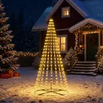 LED Kalėdų medis 235 cm 500 LED &Scaron;ilta balta Geležis Juoda
