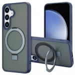 Dėklas Accezz žiedinis stovelis su nugarėlės dėklu ir MagSafe funkcija, skirtas Samsung Galaxy S25 &ndash; Mėlynas
