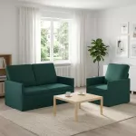 Sofa Sofos komplektas 2 vnt. Tamsiai žalia Audinys