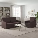 Sofa Sofos komplektas 2 vnt. Tamsiai rudas Audinys