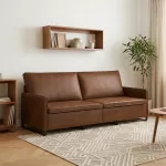 3 vietų sofa Ruda 220 x 81 x 82 cm Dirbtinė zom&scaron;a