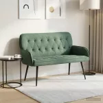 Dvivietė sofa su metalinėmis kojelėmis 2 vietos Jūrinė žalia