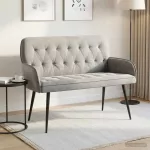 Dvivietė sofa su metalinėmis kojelėmis 2 vietos &Scaron;viesiai pilka