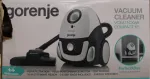 I&scaron;parduodama. Gorenje Vacuum cleaner VCEA11CXWII Bagged 750 W Operating radius 15 m Baltas Garantija 24 mėn. DAMAGED PACKAGI (Pažeista pakuotė)