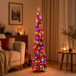 I&scaron;&scaron;okanti LED Kalėdų eglutė su žvaigžde vir&scaron;ūnėje 120 cm 50 LED