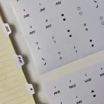 Planner mėnesio skirtukai, lipnūs skirtukai, dizainerio priedas mėnesiniam, savaitiniam ir dienos planuokliui, kalendoriui ar žurnalui (milk)