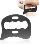Juodas gua sha grandiklis gua sha nerūdijančio plieno viso kūno celiulito masažas limfodrenažinis masažuoklis fascia įrankis trynimui kojoms, nugarai, veidui, kaklui, raumenų atpalaidavimui ir skausmo mal&scaron;inimui
