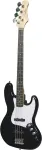 Woodbrass Jb100 elektrinė bosinė gitara, juoda, universalus bosas, idealiai tinkantis pradedantiesiems, Jb korpusas, klevo grifas, rock, pop, funk, country, hard metal