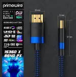 Hdmi 2.1 kabelis 1.5m - 16k@30hz, 8k@60hz, 4k@120hz, 48gbps
