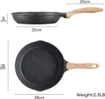 Jeetee aliumininė keptuvė 28 cm, keptuvė su nelimpančia danga, indukcinė, dujinė, didelė, tvirta ir patvari, indukcinė keptuvių rinkinys su rankena, be Pfoa (pilka)