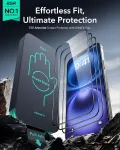Esr grūdintas stiklas, skirtas iphone 16/iphone 15 [3 sekundžių greitas montavimas] hd skaidrus grūdintas stiklas su automatiniu dulkių pa&scaron;alinimo įrankiu, skirtas iphone 16/15, suderinamas su dėklu, 3 vnt.