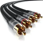 Csl Stereo Rca Audio Kabelis 1.5m, 2x Rca-2x Rca, Paauksuoti Metaliniai Ki&scaron;tukai
