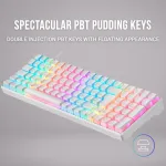 Mars Gaming Mkultra, mechaninė klaviatūra Baltas Rgb, kompakti&scaron;ka 96%, Outemu Sq Raudona jungikliai, Ispanų-jav