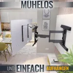 Ricoo Tv sieninis laikiklis 45-85 colių universalus smart flat oled curved swivel arm s5744-b pasukamas pakreipiamas tv laikiklis iki 50 kg & vesa 400 x 400 mm
